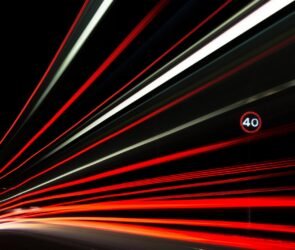 long exposure photography of red and white lights