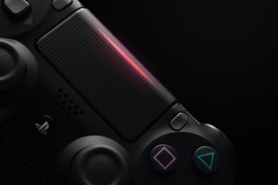 black Sony PS4 wireless controller